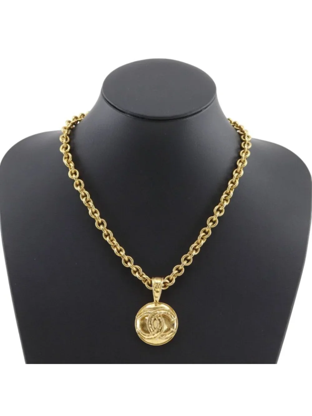 Chanel CC Logo Vintage Gold Plated Necklace